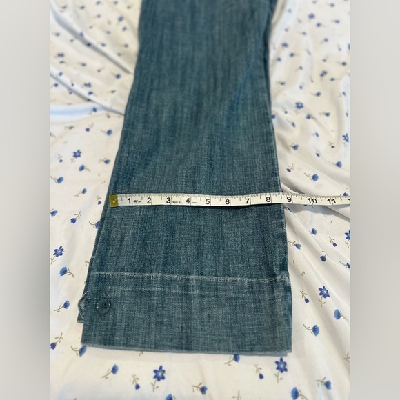 NWOT Women’s Sz: 6 FOJ Wide Leg Sailor Pant Jeans. Cuffed Wide Hem. Medium Wash - Picture 6 of 16